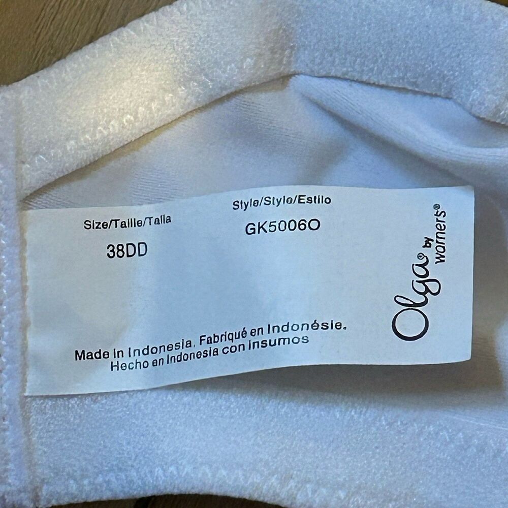 NWT OLGA Warners Side Support Ultimate Comfort BRA Underwire GK5006O White 38DD - Picture 4 of 4